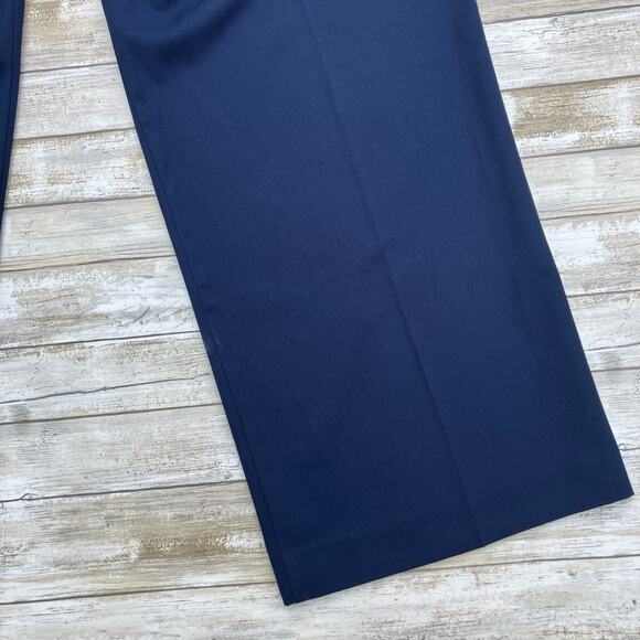 Chaps Dress Pants Sz 12 Navy Wide Leg Zip Navy Careerwear Minimalist Old Money - Picture 9 of 11